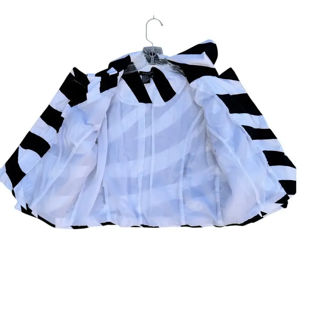 Sandro SportwearZebra Print Jacket Black White Cropped Button Front Women M